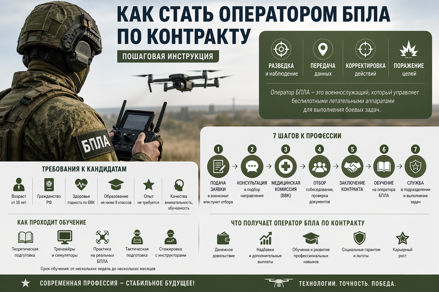 Как стать оператором БПЛА по контракту: требования, обучение и пошаговая инструкция