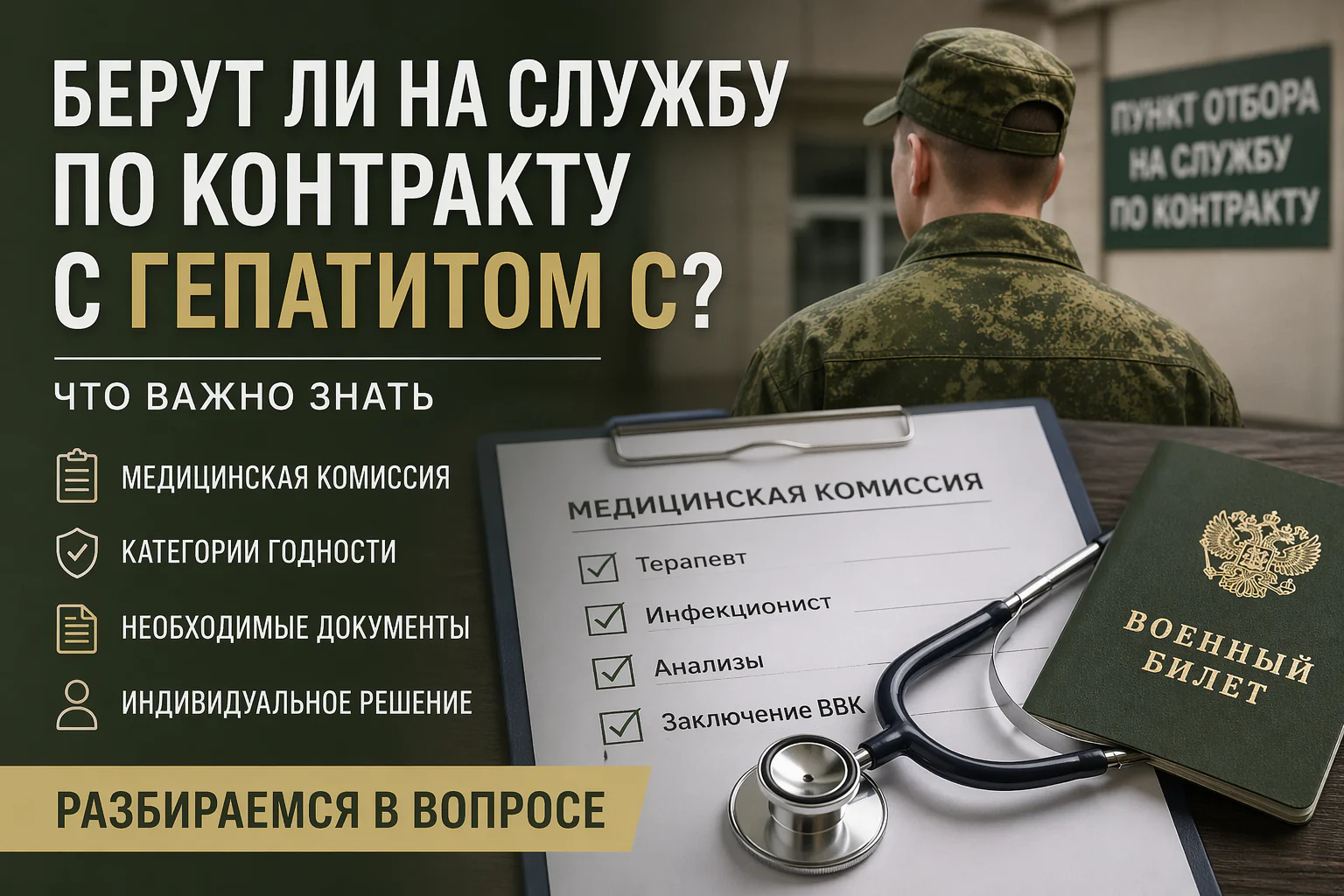 Берут ли на службу по контракту с гепатитом C — медицинская комиссия и категории годности